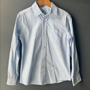 CAT & JACK boys buttondown Shirt size 8 youth boys like new blue white plaid